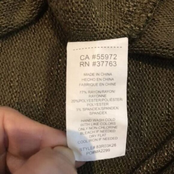 C&C California Sweater Pullover Olive Green Long Sleeve Lightweight Size Small - Picture 9 of 9